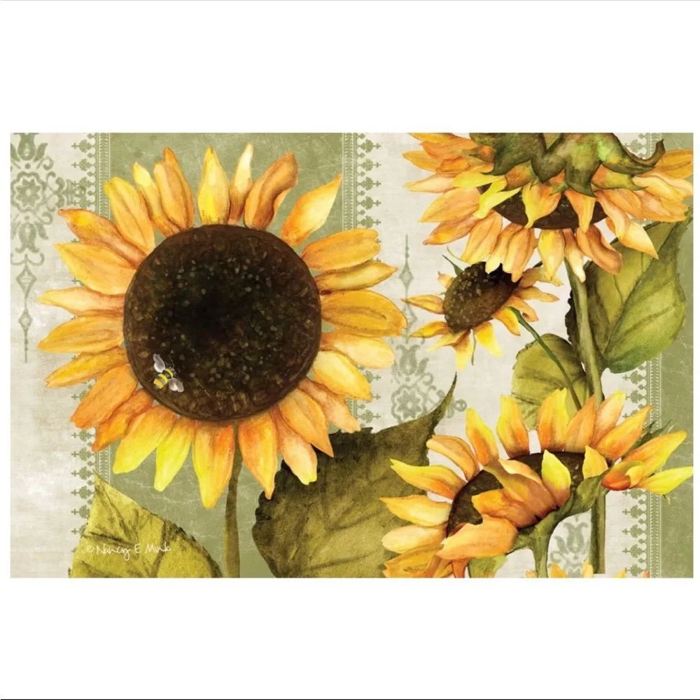 Counterart Sunflowers in Bloom 24 Pack Disposable Premium Stock Paper Placemats